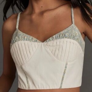 NWT Anthropologie Let Me Be Corset Crop Top S
